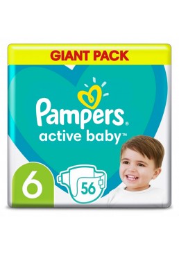 Підгузки дитячі Pampers Active Baby, розмір 6 (15+ кг), 56 шт